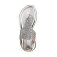 thumbnail image 7 of Platform Sandals Women Clearance, Xunlbb Women's Fashion Casual Summer New Sequined Flat Elastic Clip-Toe Color Matching Beach Sandals(Silver,Size:43), 7 of 7