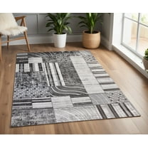 4' X 6' Gray Brown and Beige Abstract Area Rug