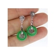 thumbnail image 2 of R.H. Jewelry Simulated Green-Jade Fu disc earring, 2 of 2