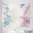 thumbnail image 1 of Floral Tapestry, Flower Field Beauty Blooms in Spring Petals Graphic, Fabric Wall Hanging Decor for Bedroom Living Room Dorm, 5 Sizes, Teal Lilac Dried Rose, by Ambesonne, 1 of 1
