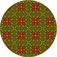 thumbnail image 1 of Ahgly Company Tapis d'Intérieur Lavables en Machine, Ronds, Transitionnels, Vert-Jaune Foncé, Ronds de 4', 1 of 7
