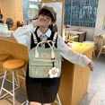 thumbnail image 2 of Sywqhk Mujeres Hit Color Messenger Bag Preppy Style School Mochila Grande (Verde) Sywqhk Para estrenar, 2 of 9