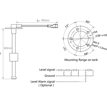 Kus 300mm Boat Marine Water Level Sender Car Truck Gauge Sensor 240 33ohms Canada Kus 300mm Boat Marine Water Level, Kus Fuel Gauge Wiring Diagram