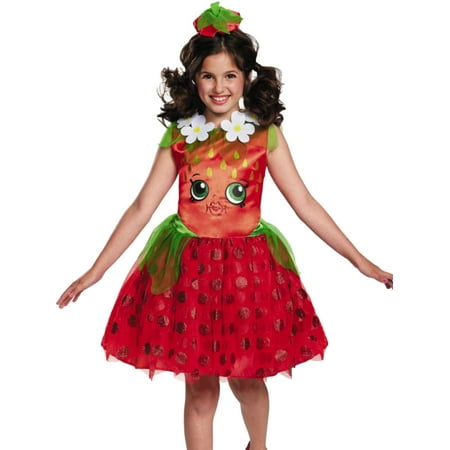 Girls Shopkins Strawberry Kiss Halloween Costume Dress & Headband