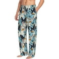 thumbnail image 2 of Uemuo Butterflys Pattern Men's Wide Leg Palazzo Lounge Pants with Pockets Light Weight Loose Comfy Casual Pajama Pants-X-Large, 2 of 9