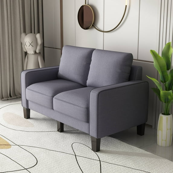 Holaki 53" Modern Loveseat Fabric Sofa Living Room Furniture Sofa, Dark Grey