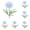 Blue, variant on 1 Pcs Artificial Chrysanthemum Flower with Stem - Pompon Mum for Cemetery, Grave, and Memorial Decor - Outdoor Garden Floral Arrangement for Remembrance (Red)