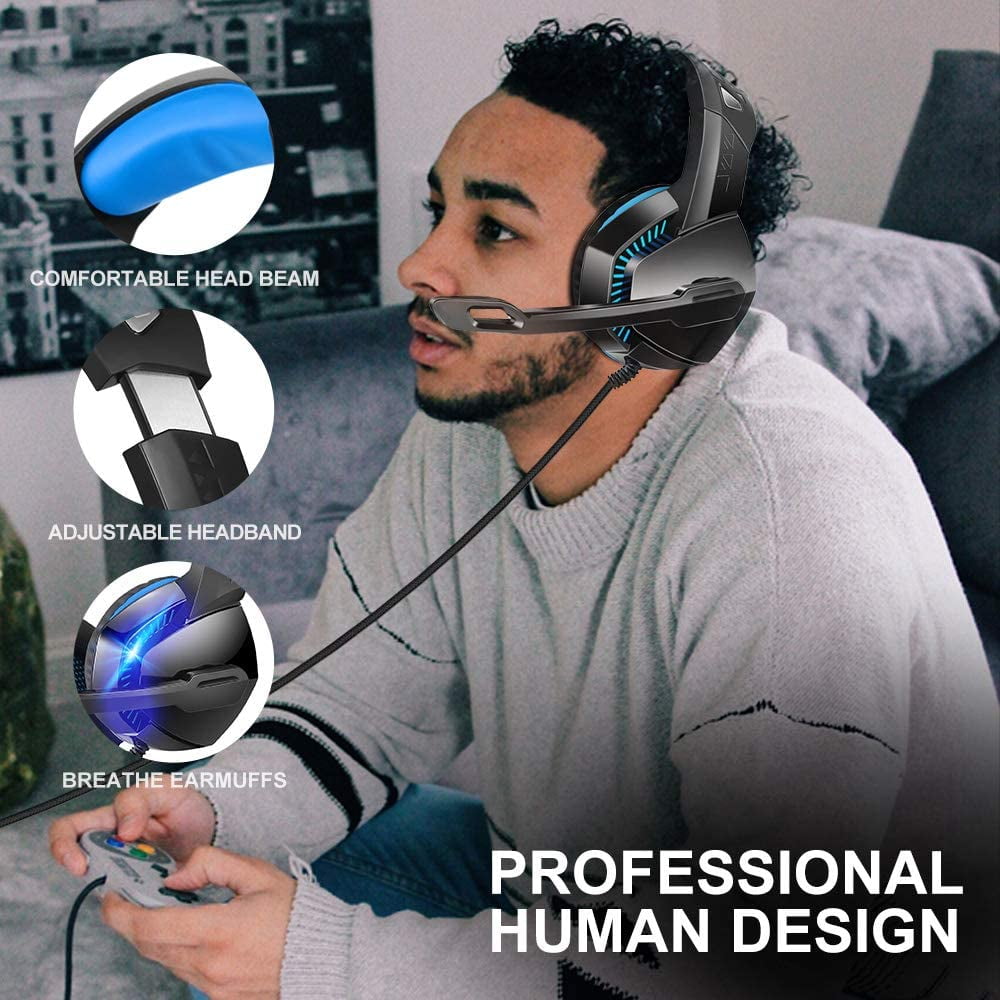 PHOINIKAS USB Gaming Headset for Xbox One, PS4, PC, Gaming Headphones with  Microphone, LED Light, 7.1 Stereo Sound, | Walmart Canada