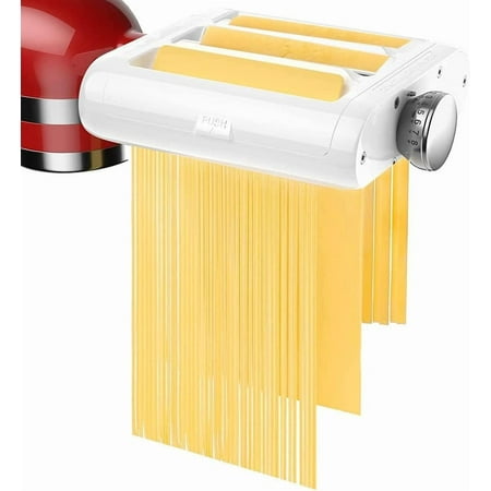 3 in 1 Pasta Maker Set - Pasta Roller & Spaghetti/Fettuccine Cutter Attachments (White)