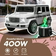 thumbnail image 7 of Track Seven 24V Ride on Car, Licensed Mercedes-Benz G500 Electric Car with Remote Control, Bluetooth, LED Lights, Max Speed 5.7 mph, 24V Ride on Truck for Boys Girls Age 3+, White, 7 of 7