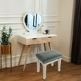 thumbnail image 3 of ANHXN Soft Velvet Vanity Bench Cover,  Stretch Washable Rectangle Saddle Bar Stool Slipcover。Different colors and specifications to choose from, 3 of 6