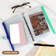 thumbnail image 3 of 12pcs A5 Binder Pockets 6 Hole Inserts with 42 Adhesive Tabs for Ring Notebook Binders, 3 of 6