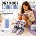 thumbnail image 6 of Girls Chenille Yarn Cabin Socks, Soft Sole Sherpa Lined with Silicone Grippers, BLUE, M/L, 6 of 8