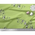 thumbnail image 3 of Soimoi Green Velvet Fabric Floral Love Quotes Text Print Fabric by Yard 60 Inch Wide, 3 of 3