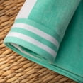 thumbnail image 4 of Superior Cabana Striped 2-Piece Oversized Cotton Beach Towel Set, Mint, 4 of 9