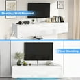 thumbnail image 5 of JOYSOURCE Floating TV Stand with LED for 60 65 70in TV, Glossy Wall Mounted Modern Entertainment Center with Storage, White, 5 of 10