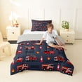 thumbnail image 2 of Castle Fairy Fire Safety Truck Twin Comforter Sets 3-Piece for Children, Ladder Tool Bedding Set for Modern Room, Red and Blue,Grey Reversible, 2 of 6