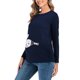 thumbnail image 4 of Camisas de Maternidad Para Mujer Blusas Estampado de Bebé Vestir Top Algodón Cuello Redondo Manga Larga Color Sólido Odeerbi ODB123404, 4 of 6