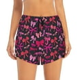 thumbnail image 2 of Rateoe pink ribbon bows Printed 2 in 1 Women's Workout Shorts for Athletic Gym Running Shorts with Phone Pockets-Small, 2 of 7