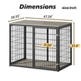 thumbnail image 5 of Jopath 47" Dog Crate Dog Cage Furniture with 3 Doors for Large Medium Dogs Grey, 5 of 9
