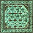 thumbnail image 1 of Ahgly Company Indoor Square Abstract Turquoise Blue Modern Area Rugs, 5' Square, 1 of 4