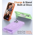 thumbnail image 2 of Funda Magnética con Soporte invisible Integrado, Delgada y Fina, para iPhone 12 Pro Max 6.7", Morado Claro, 2 of 7