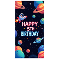 thumbnail image 2 of LUUFILx Happy 5th Birthday Space Theme Backdrop Galaxy Planets Rocket Decor Children Party Supplies Celebration Background Photography Banner, 2 of 8