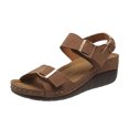 thumbnail image 2 of HAOTAGS Womens Summer Wedge Sandals Platform Metal Buckle with Arch Support Casual Beach Shoes Brown Size 7, 2 of 9