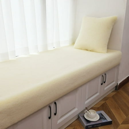 

Nvzi Solid Color Plush Table Runner Faux Sheepskin Decorative Shaggy Dresser Scarf Not-Slip Desk Pad Luxury False Fur Dresser Tablecloth-Off white 80x150cm(31.5x59.06inch)