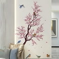 thumbnail image 3 of Calcomanías artísticas de pared de flor de cerezo, pegatinas de pared florales con rama de pájaro para sala de estar, dormitorio de niñas, decoración de pared de guardería, 3 of 5