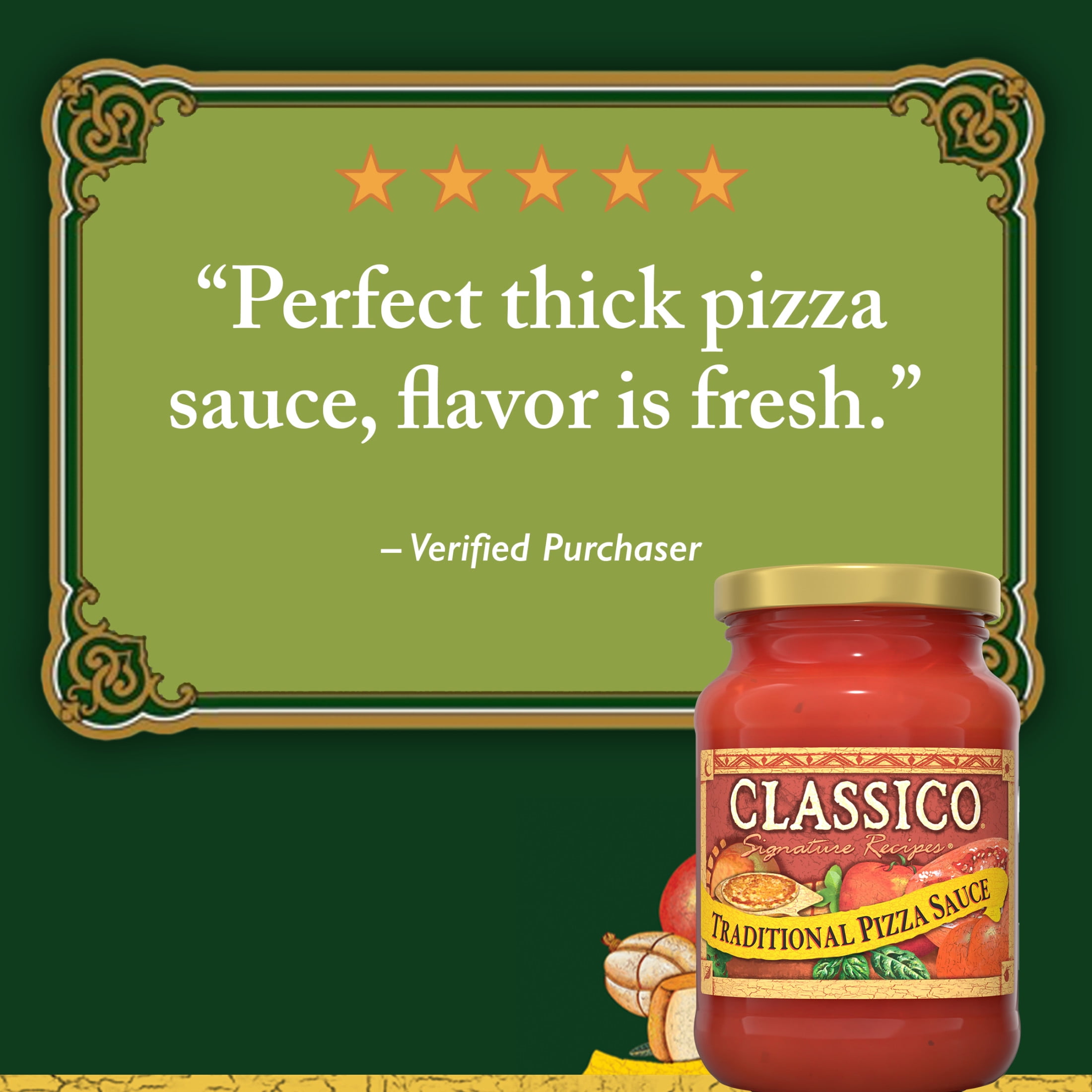 (3 pack) Classico Signature Recipes Traditional Pizza Sauce, 14 oz Jar