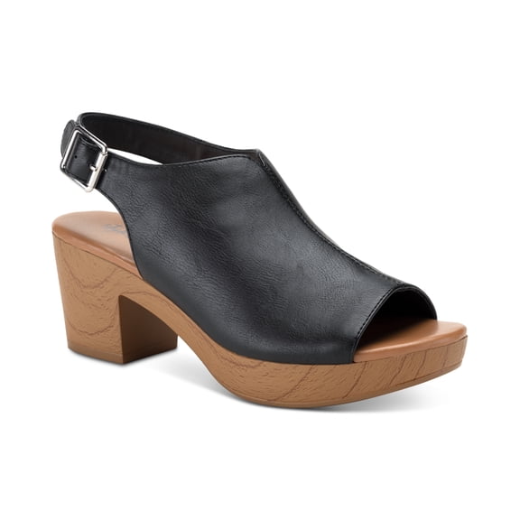 Style Co Womens Amaraa Slingback Clogs Black Smooth 8M