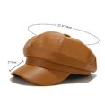 thumbnail image 6 of Minzimin Womens PU Leather Newsboy Cap 8 Panel Paperboy Newsie Cap Bakerboy Beret Cabbie Hat, 6 of 7