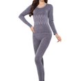 thumbnail image 4 of ZSQDM Womens Thermal Underwear Set Womens Thermal Underwear Set Long Winter Clothes Base Layer Cuddle Duds Top And Bottom Thermals Sets Grey A, 4 of 5