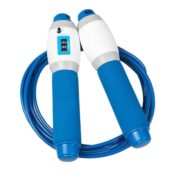 Cuerda de saltar ajustable para entrenamiento, para mujeres, hombres y niños, color azul