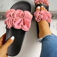 thumbnail image 4 of Modisza Slide Sandals for Women Dressy Summer Flower Slip on Arch Support Shoes Non Slip Indoor Outdoor Platform Beach Slippers Pink 6.5, 4 of 7