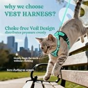 Rabbitgoo Cat Harness and Leash for Walking, Escape Proof Soft Adjustable Vest Harnesses for Cats, Easy Control Breathable Reflective Strips Jacket,Green