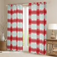 thumbnail image 2 of Homewish Red Gray Striped Black Out Curtains,Modern Geometric Checkered Curtains Pack of 2 (42x63 Each),Modern Minimalist Artistic Bedroom Curtains For Girls Boys,Microfiber Bedroom Decor, 2 of 6