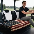thumbnail image 4 of Uorisanigo Golf Cart Seat Cover for 2 Person Seats, Retro American Flag Golf Club Car Accessories, Non-Slip Golf Cart Seat Towel Blanket with 4 Pockets, for Golf Lovers, 4 of 7