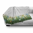 thumbnail image 3 of Green Flower Soft Flannel Fleece Blanket, Nature Illustration with Grass and Flowers Countryside Meadow Abstract Foliage, Cozy Plush for Indoor and Outdoor Use, 50" x 70", Multicolor, by Ambesonne, 3 of 6