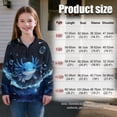 thumbnail image 7 of Uorisanigo Girls Half Zip Pullover Sweatshirt Oversized Long Sleeve Lapel Zipper Sweatshirt Lightweight Blue Bubble Axolotl Athletic Pullover Jackets Fall Spring Outfits Clothes, 7 of 7
