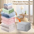 thumbnail image 2 of Ultra Space Saving Self Compression Organizer Bag, College Moving Storage Bags Heavy Duty, Self Compacting Compression Moving Organizer Bags, For Comforters, Clothes (Gray, X-Large (for quilts)), 2 of 7