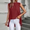 thumbnail image 4 of Casual Tops Cuello Redondo Top sin Mangas Largas para las Mujeres, Elegante Y de Moda Blusa de Color Sólido para el Uso Diario de Verano, 4 of 9