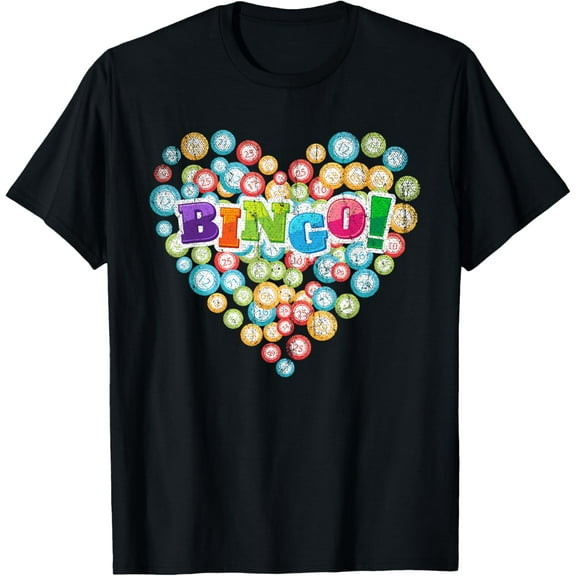 Heart Bingo Player Gambling Lottery Bingo Caller Gift Bingo T-Shirt