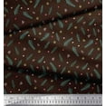 thumbnail image 3 of Soimoi Brown Cotton Voile Fabric Leaves Print Fabric by Yard 42 Inch Wide, 3 of 3