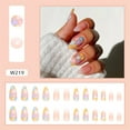 thumbnail image 6 of Fofosbeauty 24pcs Press on False Nails, Almond Fake Acrylic Nails,Colorful Flowers and Flowers Are Icy in Summer, 6 of 11