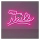 thumbnail image 1 of Letrero De Neón Nails Con Luz LED Regulable Para Decoración De Paredes De Salones De Uñas, Centros De Belleza Y Tatuajes 35cmx23cm, 1 of 6
