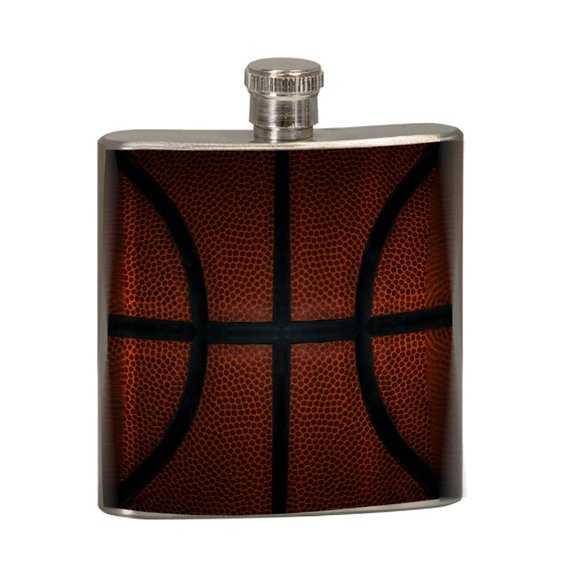 KuzmarK 6 oz. Stainless Steel Pocket Hip Liquor Flask - Basketball Life