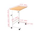 thumbnail image 5 of Mobile Laptop Desk Cart, Sturdy Laptop Desk with 4 Casters, Rustproof Small Computer Desk with Adjustable Steel Leg 38"-34", Portable Desk Cart for a Dorm Room Living Room Bedroom Office, Q7931, 5 of 7