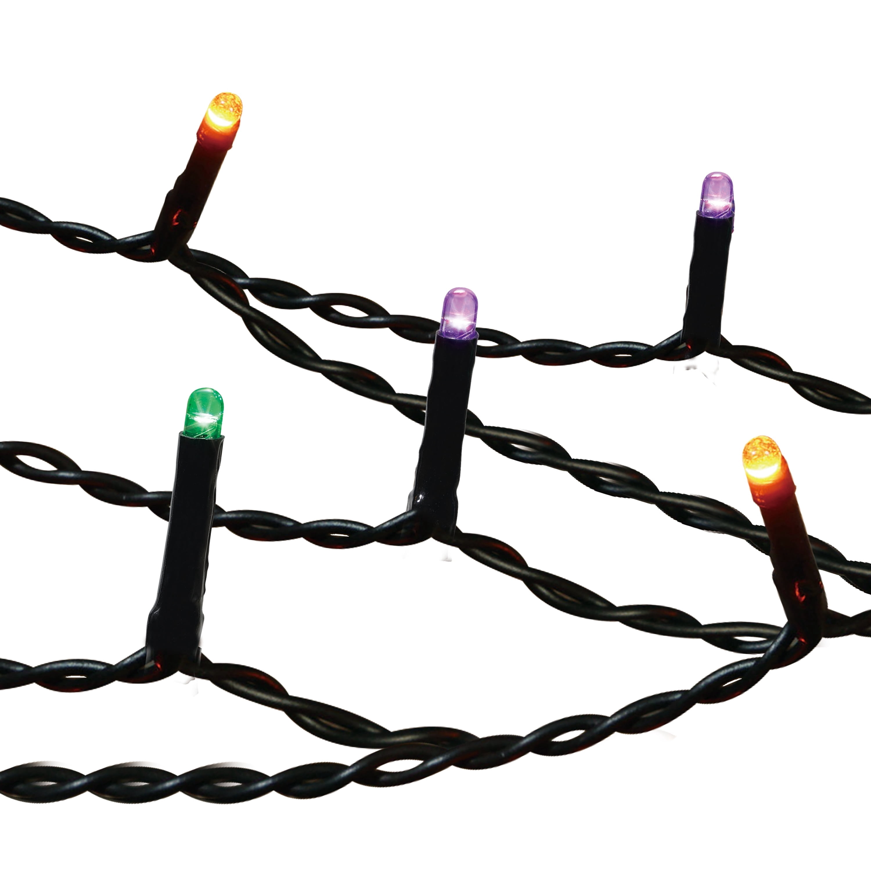 Indoor/Outdoor 100-Count Battery-Operated LED 8-Function Micro String Lights, Multicolor, 33', Halloween by Way To Celebrate
